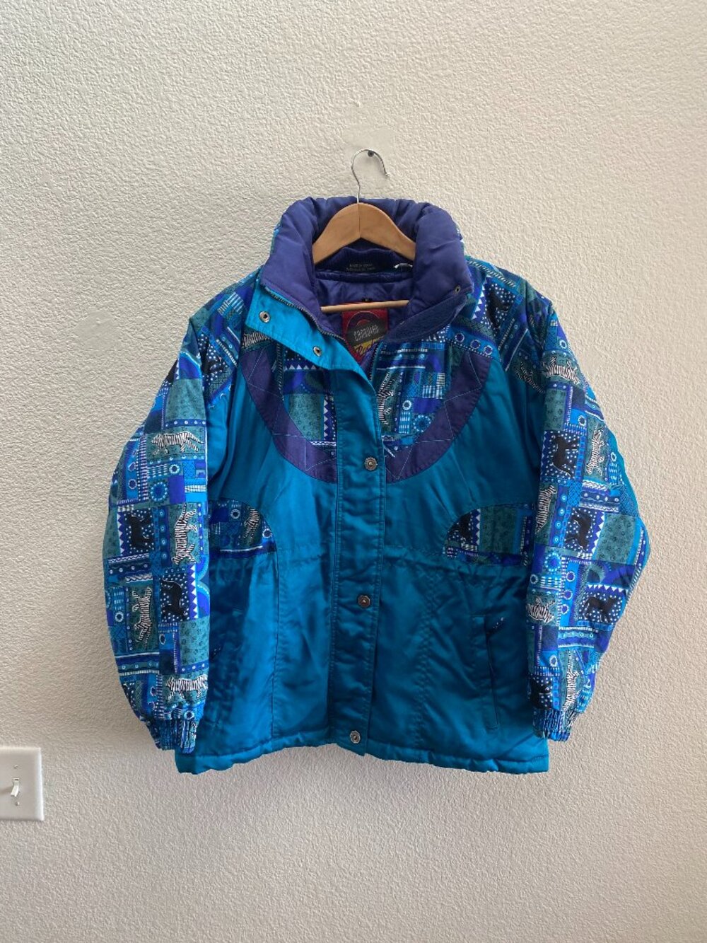 Vintage Sunice Great Canadian Rockies Heavy Jacket Size 16 Tiger Wolf Snow Ski